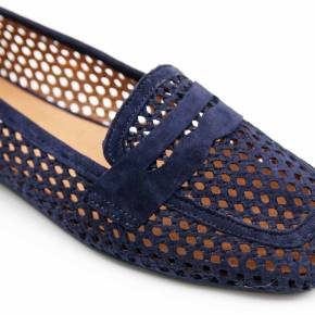 MOCASSIN ELEONORE CUIR-VELOURS MARINE