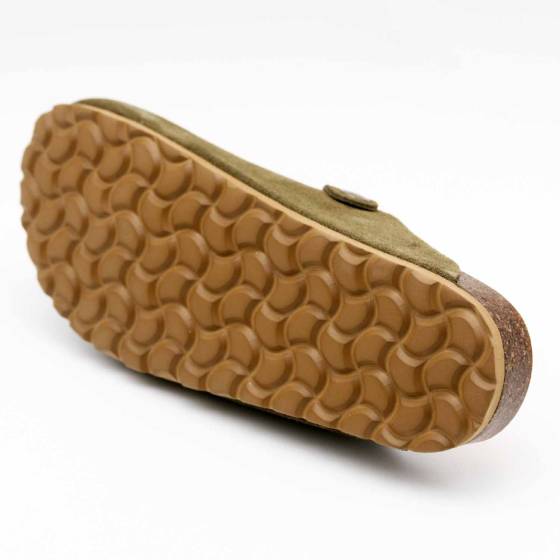 SABOT 86785 CUIR-VELOURS VERT-KAKI