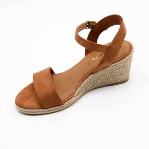 SANDALE COMPENSÉE TAMARIS 28300 VEGANE COGNAC