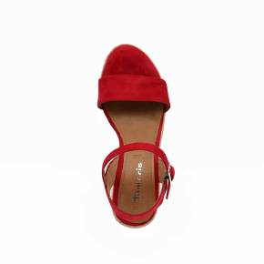 SANDALE COMPENSEE TAMARIS 28300 VEGANE ROUGE