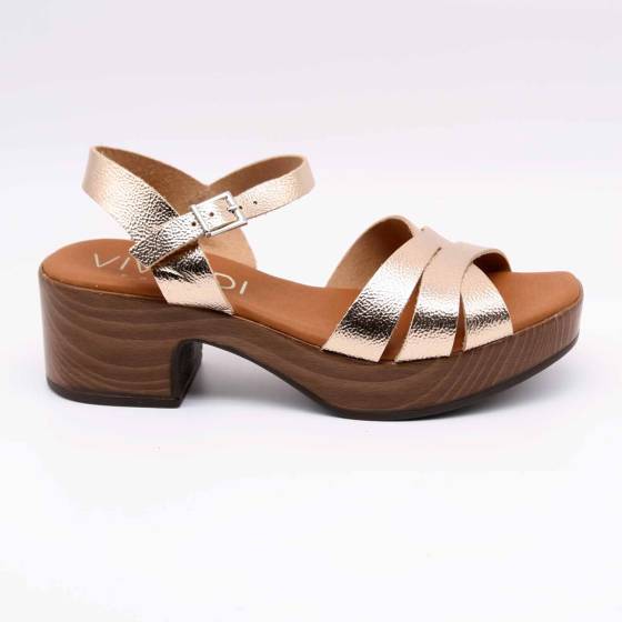 SANDALE 5923 CUIR PLATINE