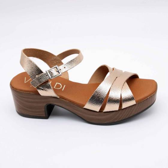 SANDALE 5923 CUIR PLATINE