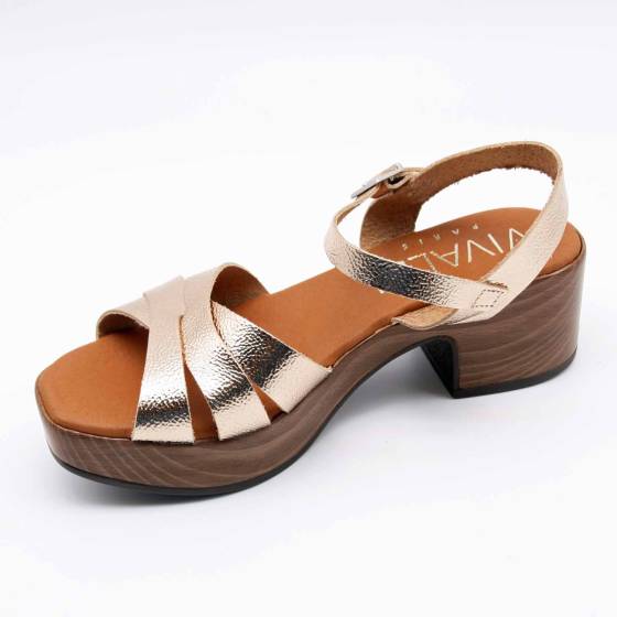SANDALE 5923 CUIR PLATINE
