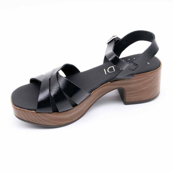 SANDALE 5923 CUIR-VERNIS NOIR