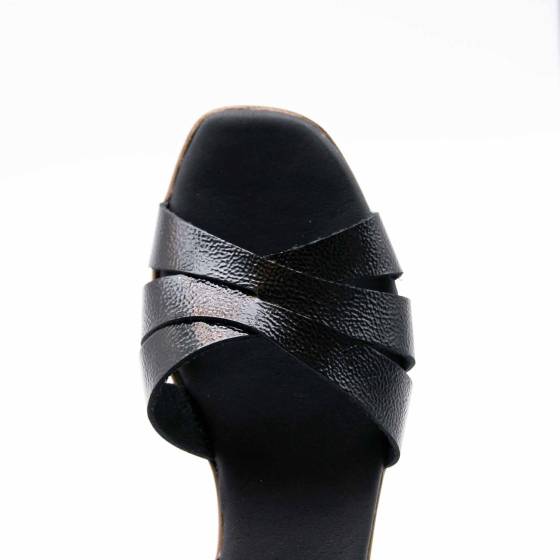 SANDALE 5923 CUIR-VERNIS NOIR