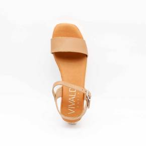 SANDALE COMPENSÉE 6022 CUIR TAUPE