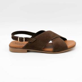 SANDALE 10662 CUIR-VELOURS MARRON