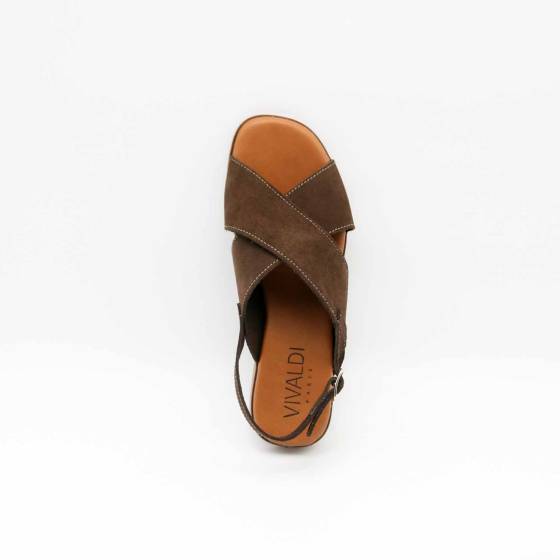 SANDALE 10662 CUIR-VELOURS MARRON
