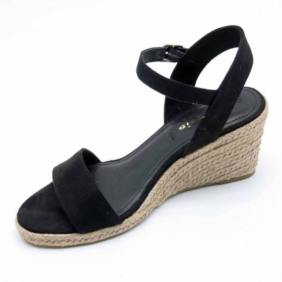 SANDALE COMPENSÉE 28300 VEGANE NOIR