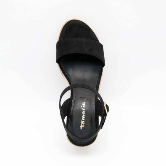 SANDALE COMPENSÉE 28300 VEGANE NOIR