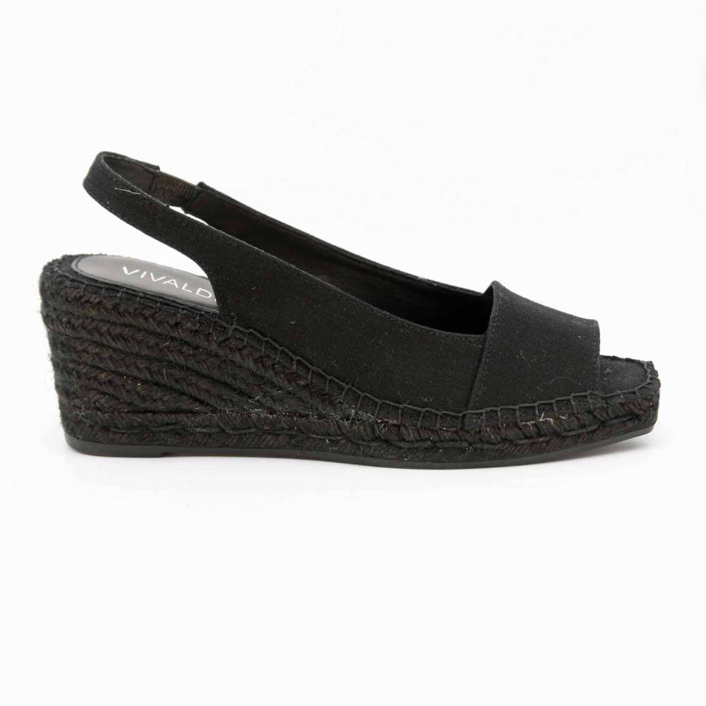 SANDALE ESPADRILLE FIORE TOILE NOIR