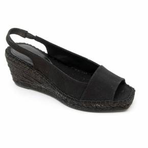 SANDALE ESPADRILLE FIORE TOILE NOIR