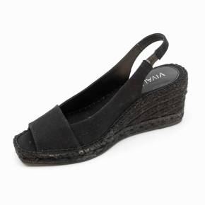 SANDALE ESPADRILLE FIORE TOILE NOIR