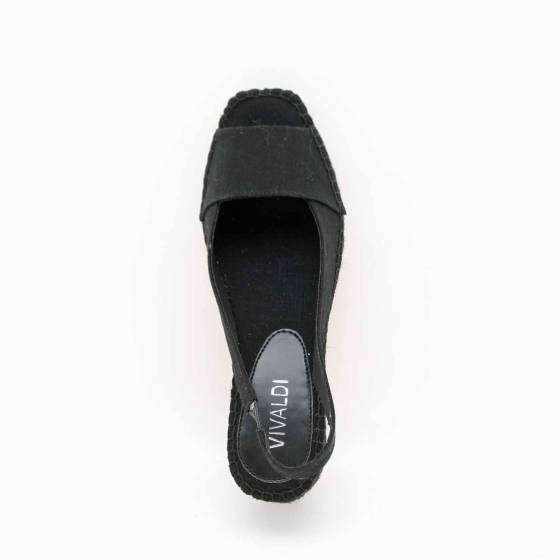 SANDALE ESPADRILLE FIORE TOILE NOIR