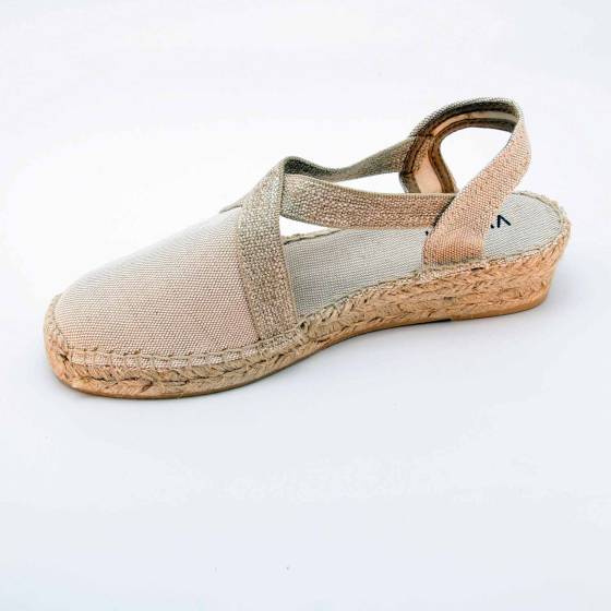 SANDALE ESPADRILLE VERDI-V TOILE-ECRU