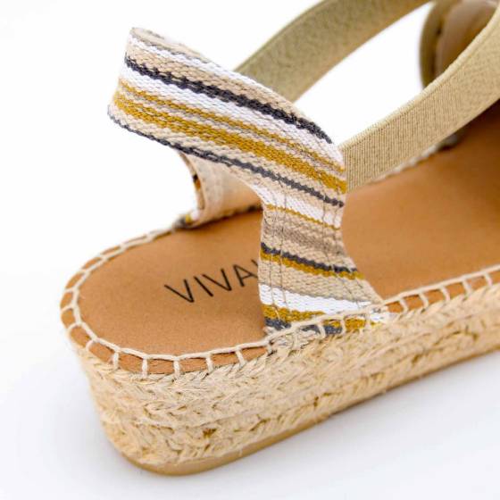 SANDALE ESPADRILLE VINAROS TOILE BEIGE-MULTICOLORS