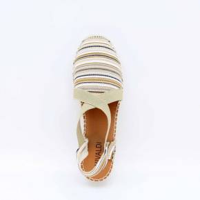 SANDALE ESPADRILLE VINAROS TOILE BEIGE-MULTICOLORS