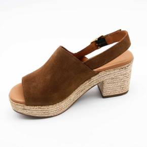 SANDALE NICE CUIR-VELOURS MARRON
