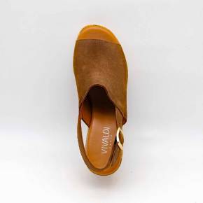 SANDALE NICE CUIR-VELOURS MARRON
