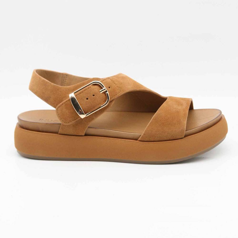SANDALE A96064 CUIR-VELOURS CAMEL