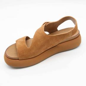 SANDALE A96064 CUIR-VELOURS CAMEL