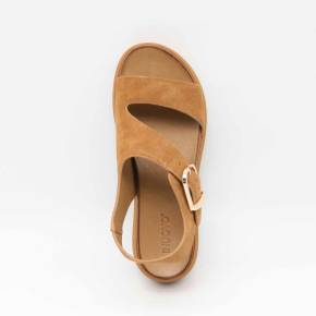 SANDALE A96064 CUIR-VELOURS CAMEL