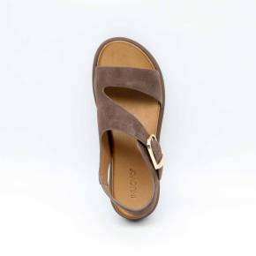 SANDALE A96064 CUIR-VELOURS MARRON