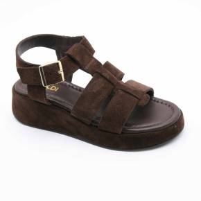 SANDALES GLR-1059 CUIR VELOURS MARRON
