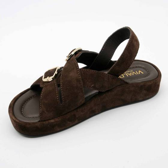 SANDALE RIO-1138 CUIR-VELOURS MARRON