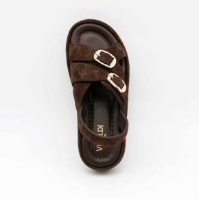 SANDALE RIO-1138 CUIR-VELOURS MARRON