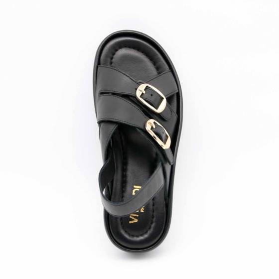 SANDALE RIO-1138 CUIR NOIR