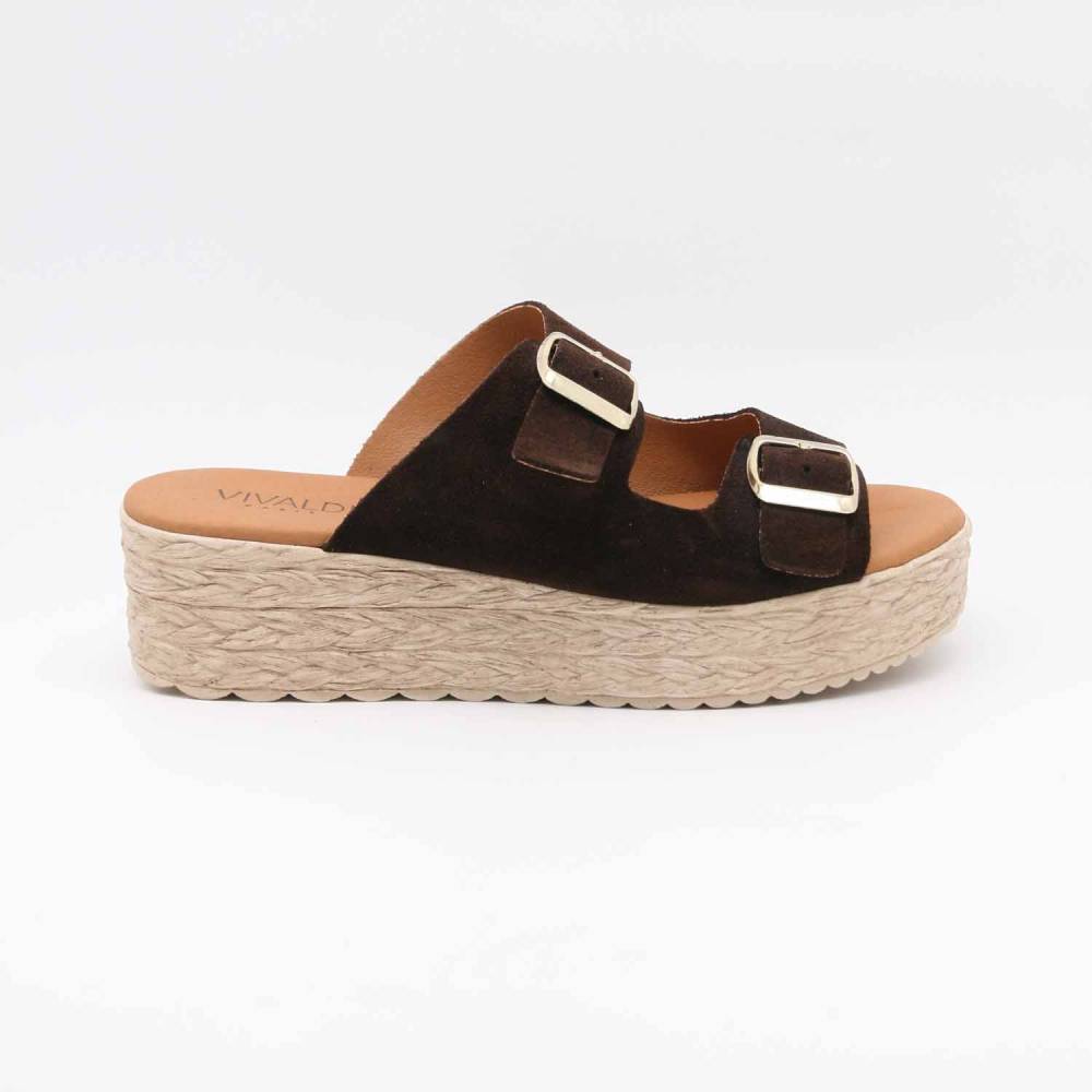 SANDALES 773 CUIR-VELOURS MARRON